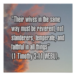 Póster 1 Timoteo 3:11 WEBU
