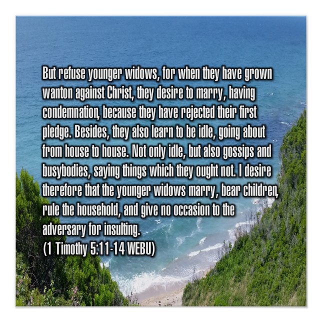 Póster 1 Timoteo 5:11-14 WEBU (Anverso)