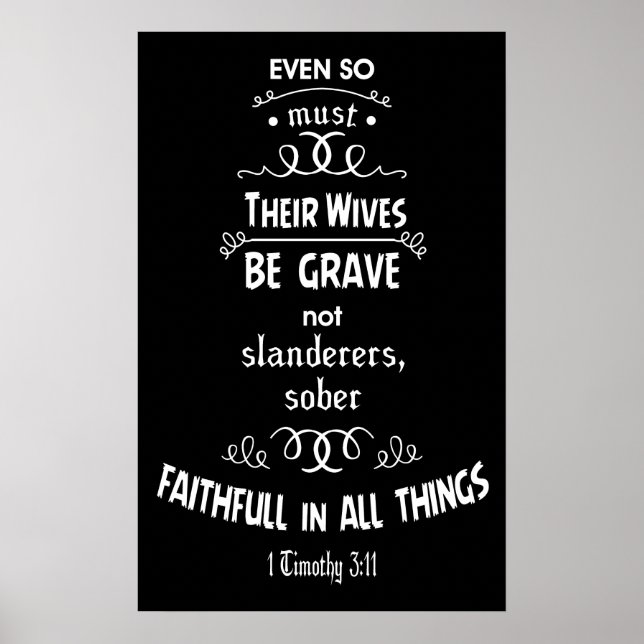 Póster 1 Timothy 3:11 Poster (Frente)