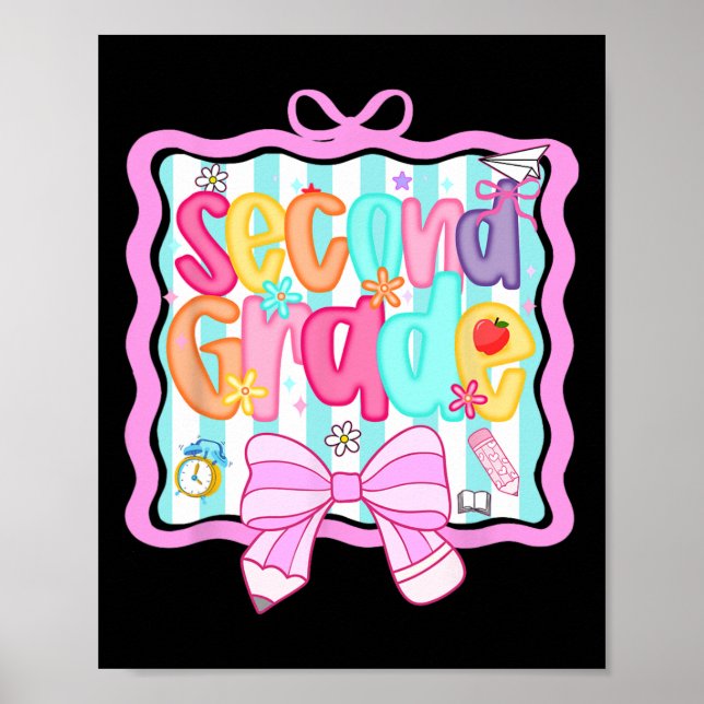 Póster 1er día de 2do grado preppy  (Frente)