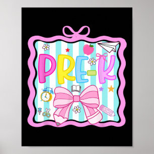 Póster 1er día de pre-kínder preppy Ck para ir al colegio