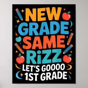 Póster 1er grado de vuelta a la escuela nuevo grado mismo