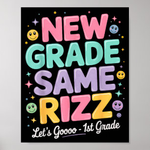 Póster 1er grado de vuelta a la escuela nuevo grado mismo
