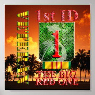 Póster 1r Veterano de Vietnam de la división de