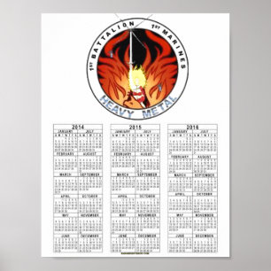 Póster 1st BATTALION 1st MARINES "HEAVY METAL"