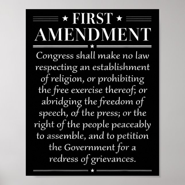 Póster 1st First Amendment U.s. Constitution Patriot  (Frente)
