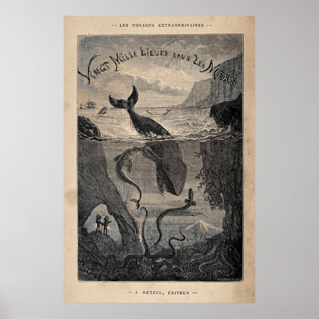 Póster 20000 Ligas bajo la vanguardia del mar 1871 (Frente)