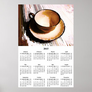 Póster 2015 Tea Cup & Saucer Wall Calendar