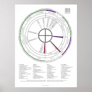 Póster 2018-2019 Modern Liturgical Calendar Poster NEW!