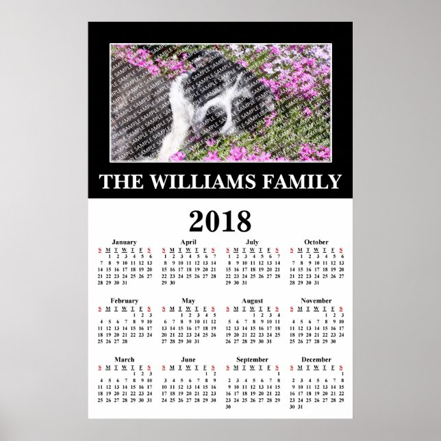 Póster 2018 Poster de calendario de Personalizados de fot (Frente)