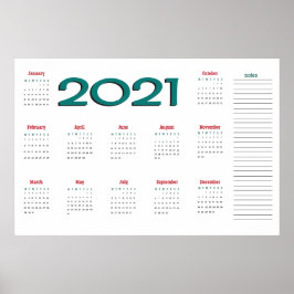 Póster 2021 calendar poster