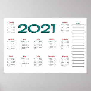 Póster 2021 calendar poster