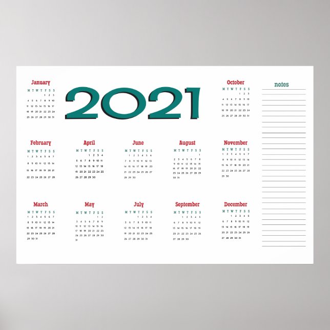 Póster 2021 calendar poster (Frente)
