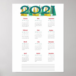 Póster 2021 calendar poster