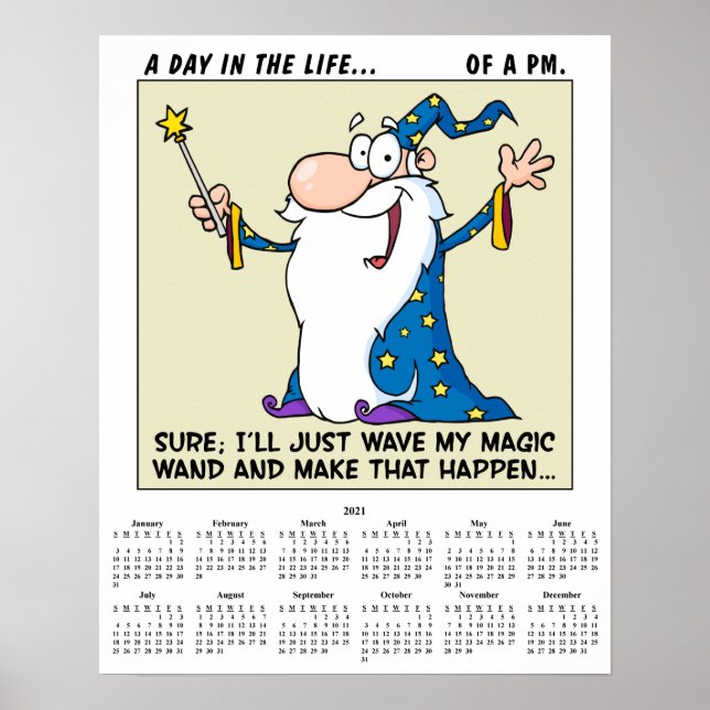 Póster 2021 Calendario Gestión de proyectos (Frente)