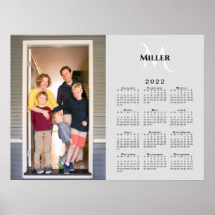 Póster 2022 Nombre de monograma de foto Personalizado del