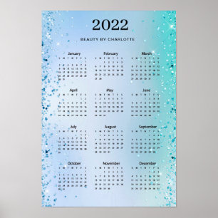Póster 2022! Poster Calender Purpurina moderno