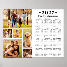 2023 Calendario 6 Collage de fotos Poster personal