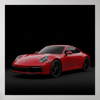 Póster 2023 Red Porsche 911