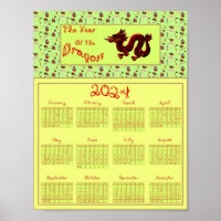 2024 Año Natural Del Dragón Imprimible