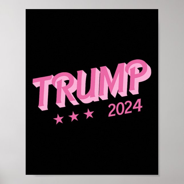 Póster 2024 - Divertidas Cartas de Burbuja Rosa de Donald (Frente)