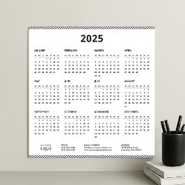 Póster 2025 Año completo Mini logotipo de negocios