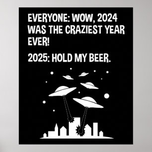 Póster 2025 Celebrar mi cerveza Año Nuevo