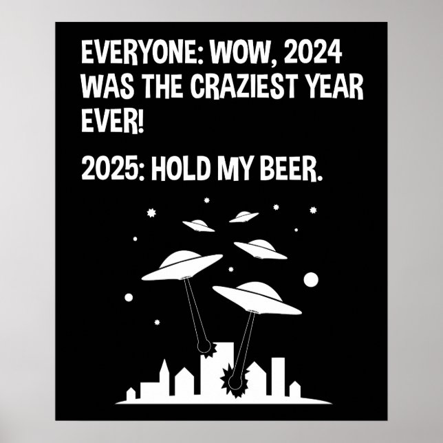 Póster 2025 Celebrar mi cerveza Año Nuevo (Frente)