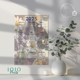 Póster 2025 Diario Vintage Floral Junk