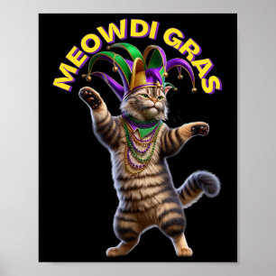 Póster 2025 Parejas Hombre Mujer Divertido Meowdi Gras Ga
