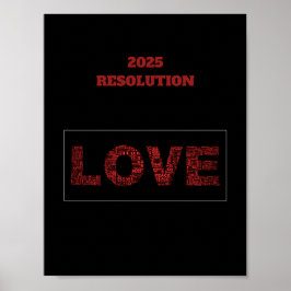 Póster 2025 RESOLUCIÓN AMOR Poster de diseño rojo moderno