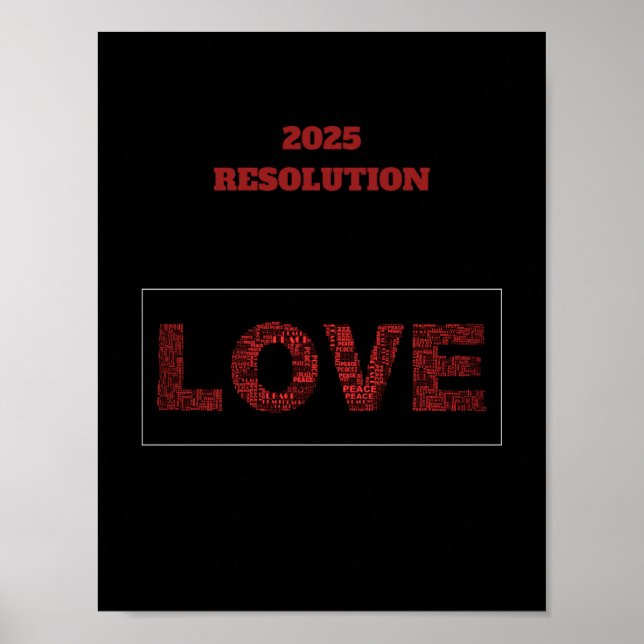 Póster 2025 RESOLUCIÓN AMOR Poster de diseño rojo moderno (Frente)