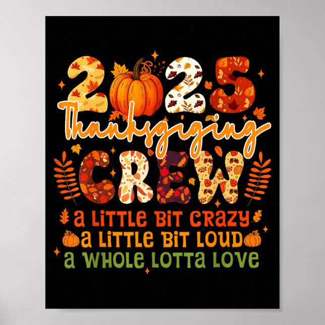 Póster 2025 Thanksgiving Crew Matching Funny Thanksgiving (Frente)