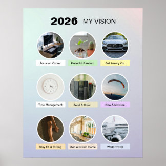 Póster 2026 Aesthetic Pastel Manifestation Poster