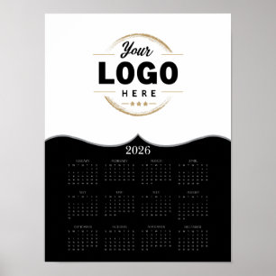 Póster 2026 Añadir su logotipo Calendario de pared de año