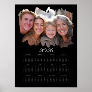 Póster 2026 Añadir tu foto al calendario anual de pared a