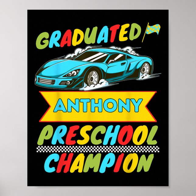 Póster 2026 Anthony Último Día Personalizado de Preescola (Frente)