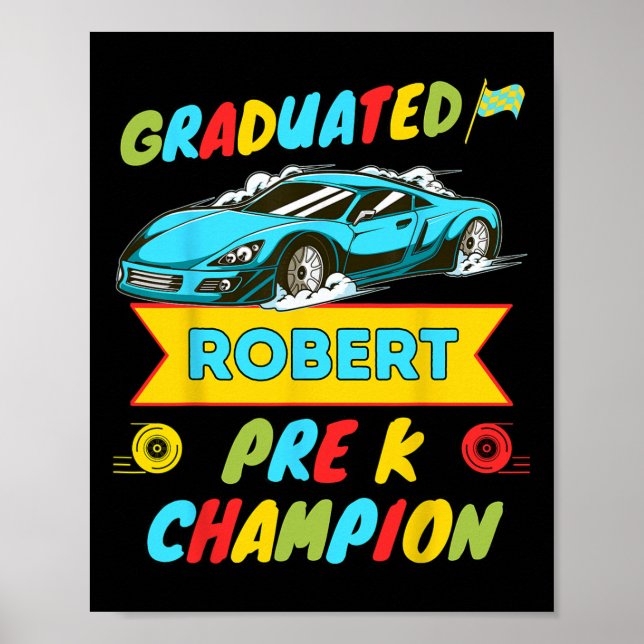 Póster 2026 Auto Robert Personalizado Último Día De Pre K (Frente)