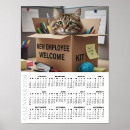 Póster 2026 Calendar, HR / New Employee - Office Fun Cats
