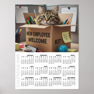 Póster 2026 Calendar, HR / New Employee - Office Fun Cats