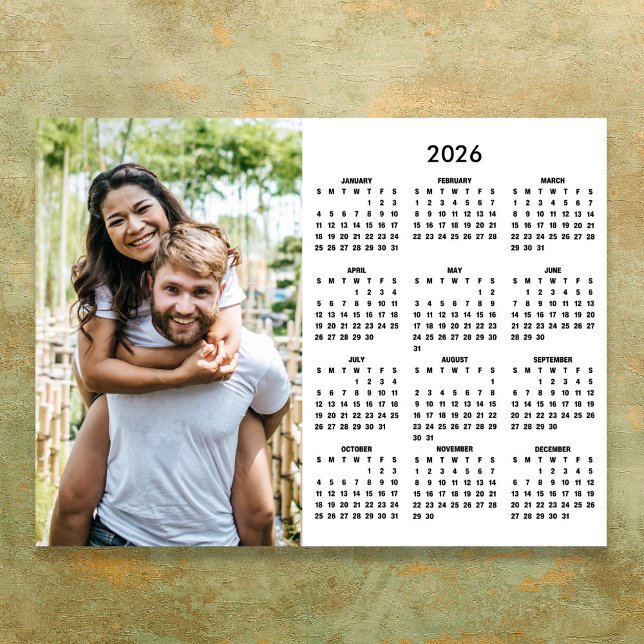 Póster 2026 Calendar Modern Simple Photo (2026 Calendar Modern Simple Photo Poster)