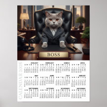 2026 Calendar, The Boss - Office Fun Cats / Large