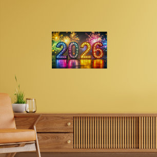 Póster 2026, Celebración de Año Nuevo Feliz,
