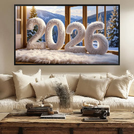 Póster 2026 Cozy Lodge Print | Samsung Frame TV Art