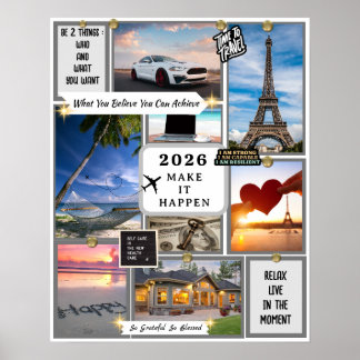 Póster 2026 Custom Law of Attraction Vision Board Goal
