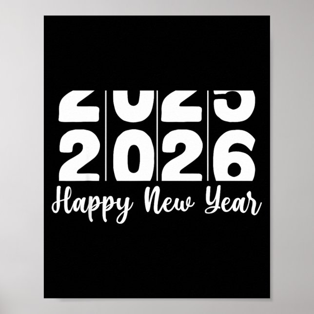 Póster 2026 Happy New Year Bold Numbers Celebration Party (Frente)