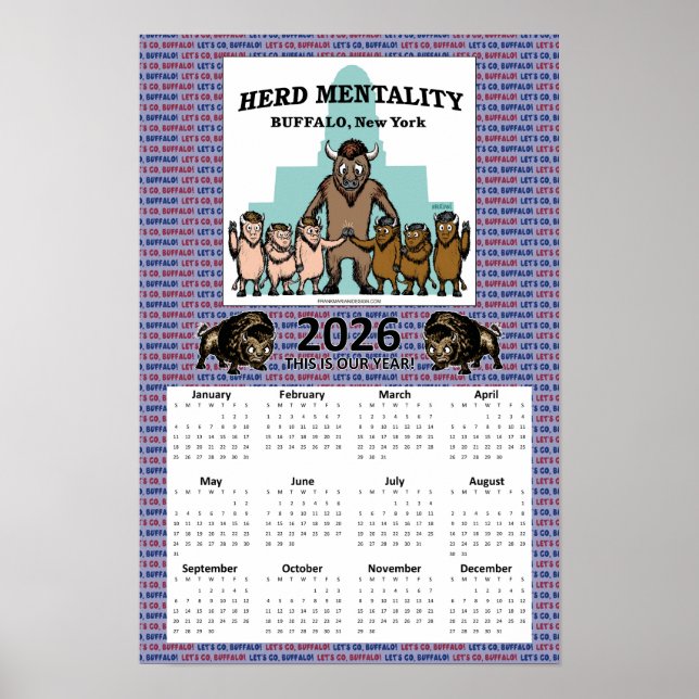 Póster 2026 Herd Mentality Calendar (12 x 18) (Frente)