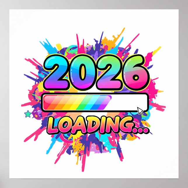 Póster 2026 Loading... Progress Bar Sticker (Frente)