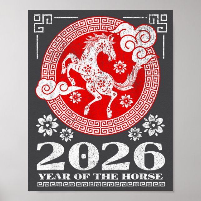 Póster 2026 Lunar Chinese New Year Fire Horse  (Frente)