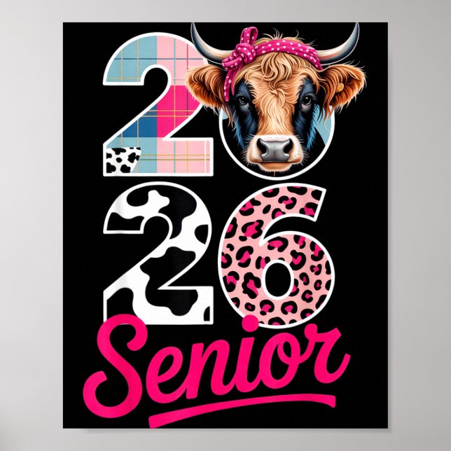Póster 2026 Senior Cow Lovers Graduation Funny Cl Shirt F (Frente)